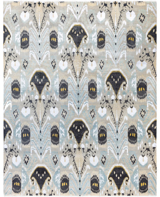Traditional Geometric Wool, Silk Hand Knotted Gray Area Rug 8' 2" x 10' 4"