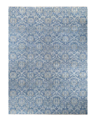 Traditional Ikat Hand Knotted Floral Wool Gray Area Rug 9' 1" x 11' 10"