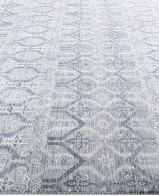 Traditional Floral Wool Hand Knotted Gray Area Rug 7' 10" x 10' 2"