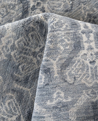 Traditional Floral Wool Hand Knotted Gray Area Rug 7' 10" x 10' 2"