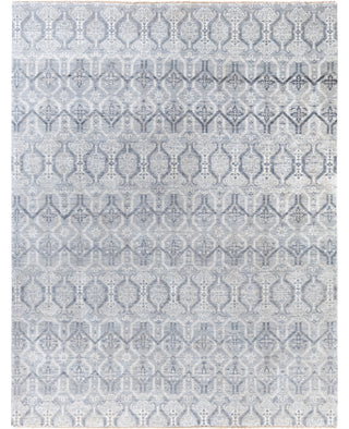 Traditional Floral Wool Hand Knotted Gray Area Rug 7' 10" x 10' 2"