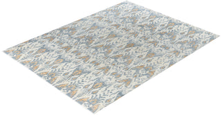 Traditional Floral Wool Hand Knotted Beige Area Rug 7' 10" x 10' 4"