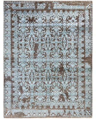 Traditional Abstarct Wool, Silk Hand Knotted Brown Area Rug 8' 2" x 10' 5"