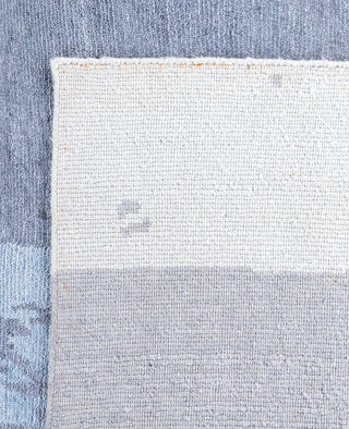 Contemporary Abstarct Silk Hand Knotted Gray Area Rug 8' 1" x 9' 10"