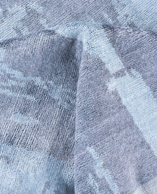 Contemporary Abstarct Silk Hand Knotted Gray Area Rug 8' 1" x 9' 10"