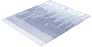 Contemporary Abstarct Silk Hand Knotted Gray Area Rug 8' 1" x 9' 10"
