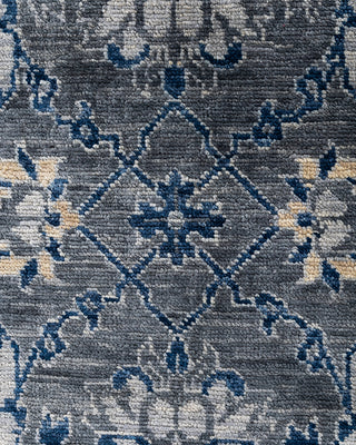 Contemporary Modern Hand Knotted Geometric Wool Gray Area Rug 9' 1" x 12' 2"