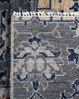 Contemporary Modern Hand Knotted Geometric Wool Gray Area Rug 9' 1" x 12' 2"