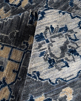 Contemporary Modern Hand Knotted Geometric Wool Gray Area Rug 9' 1" x 12' 2"