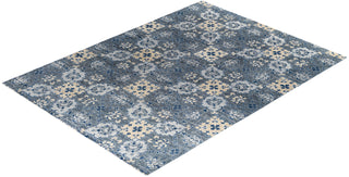Contemporary Modern Hand Knotted Geometric Wool Gray Area Rug 9' 1" x 12' 2"