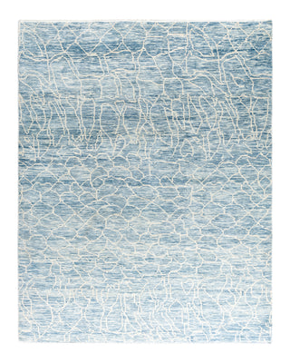 Contemporary Modern Hand Knotted Abstract Wool Gray Area Rug 7' 10" x 9' 9"