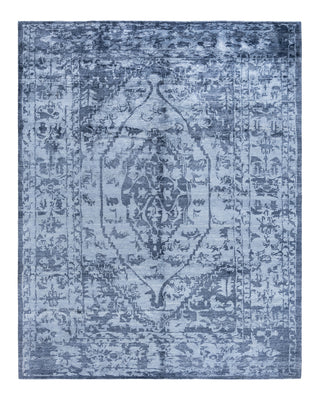 Contemporary Modern Hand Knotted Abstract Silk White Area Rug 8' 3" x 10' 6"