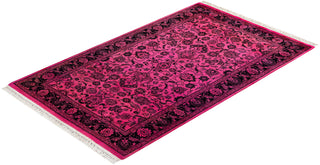 Contemporary Hand-Knotted Overdyed Pink Area Rug 3' 1" x 5' 1"