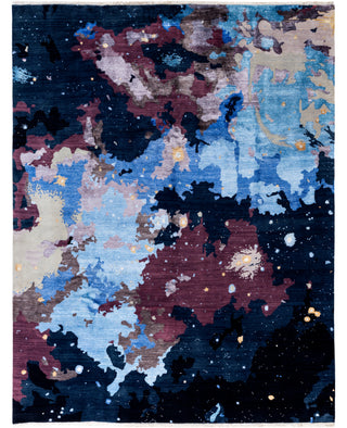 Traditional Abstarct Wool, Silk Hand Knotted Black Area Rug 8' 1" x 10' 6"