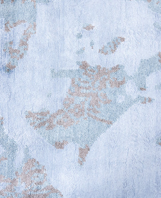 Contemporary Abstarct Silk Hand Knotted Purple Area Rug 8' 0" x 9' 10"