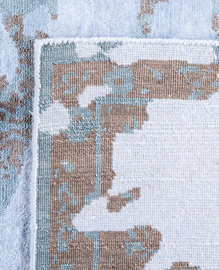 Contemporary Abstarct Silk Hand Knotted Purple Area Rug 8' 0" x 9' 10"