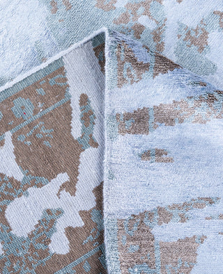 Contemporary Abstarct Silk Hand Knotted Purple Area Rug 8' 0" x 9' 10"