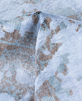 Contemporary Abstarct Silk Hand Knotted Purple Area Rug 8' 0" x 9' 10"