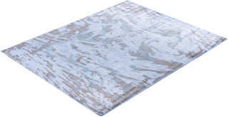 Contemporary Abstarct Silk Hand Knotted Purple Area Rug 8' 0" x 9' 10"