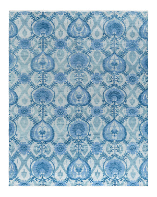 Contemporary Modern Hand Knotted Floral Silk Ivory Area Rug 9' 1" x 12' 3"