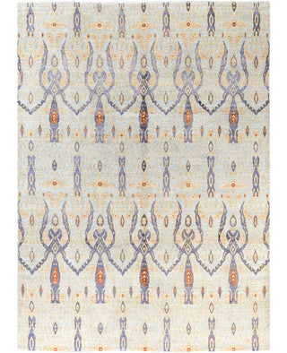 Traditional Floral Wool, Silk Hand Knotted Gray Area Rug 8' 1" x 9' 10"