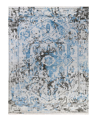 Traditional Ikat Hand Knotted Abstract Silk & Wool Blend Beige Area Rug 8' 2" x 10' 6"