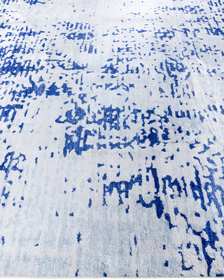 Contemporary Modern Hand Knotted Abstract Silk Gray Area Rug 9' 1" x 11' 10"