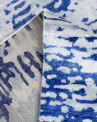 Contemporary Modern Hand Knotted Abstract Silk Gray Area Rug 9' 1" x 11' 10"