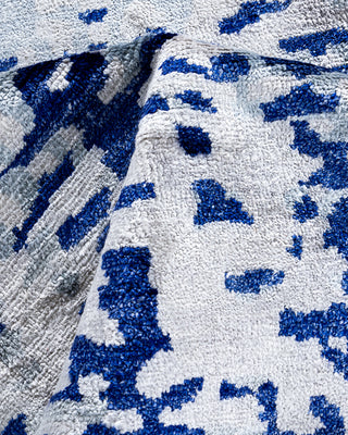 Contemporary Modern Hand Knotted Abstract Silk Gray Area Rug 9' 1" x 11' 10"