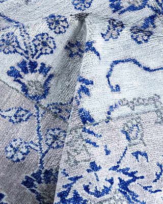 Contemporary Modern Hand Knotted Floral Silk Beige Area Rug 9' 0" x 12' 4"