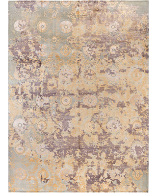 Traditional Abstarct Wool, Silk Hand Knotted Gray Area Rug 8' 10" x 11' 10"