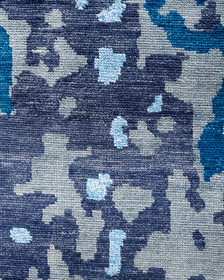 Contemporary Modern Hand Knotted Abstract Silk & Wool Blend Sand Area Rug 8' 10" x 11' 10"