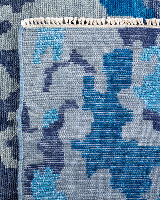 Contemporary Modern Hand Knotted Abstract Silk & Wool Blend Sand Area Rug 8' 10" x 11' 10"