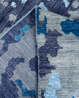 Contemporary Modern Hand Knotted Abstract Silk & Wool Blend Sand Area Rug 8' 10" x 11' 10"