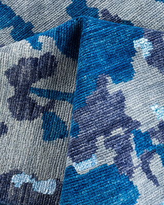 Contemporary Modern Hand Knotted Abstract Silk & Wool Blend Sand Area Rug 8' 10" x 11' 10"