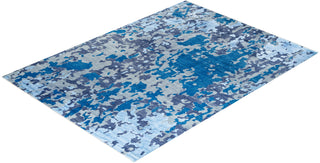 Contemporary Modern Hand Knotted Abstract Silk & Wool Blend Sand Area Rug 8' 10" x 11' 10"