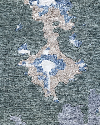 Contemporary Modern Hand Knotted Abstract Silk & Wool Blend Gray Area Rug 9' 3" x 12' 2"