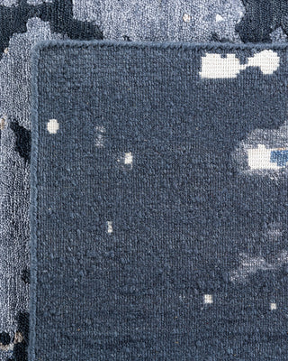 Contemporary Modern Hand Knotted Abstract Silk & Wool Blend Gray Area Rug 9' 3" x 12' 2"