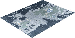 Contemporary Modern Hand Knotted Abstract Silk & Wool Blend Gray Area Rug 9' 3" x 12' 2"