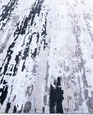 Contemporary Abstarct Wool, Silk Hand Knotted Gray Area Rug 8' 0" x 9' 10"