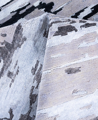 Contemporary Abstarct Wool, Silk Hand Knotted Gray Area Rug 8' 0" x 9' 10"