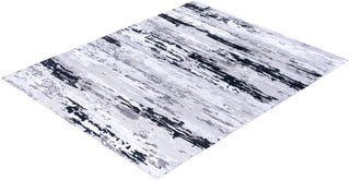 Contemporary Abstarct Wool, Silk Hand Knotted Gray Area Rug 8' 0" x 9' 10"