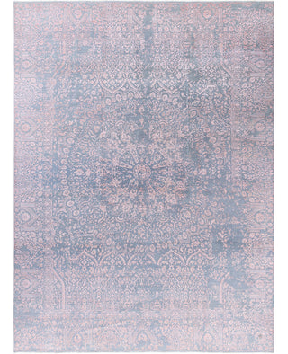 Traditional Abstarct Wool, Silk Hand Knotted Pink Area Rug 9' 1" x 12' 3"