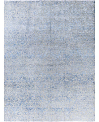 Traditional Abstarct Wool, Silk Hand Knotted Gray Area Rug 9' 1" x 12' 3"