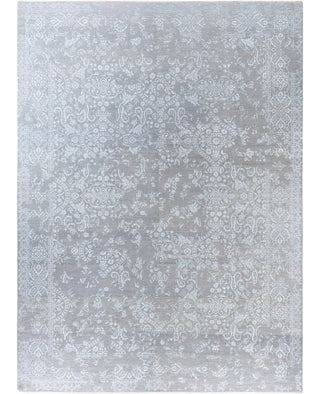 Traditional Abstarct Wool, Silk Hand Knotted Gray Area Rug 9' 0" x 12' 3"