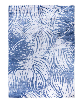 Contemporary Modern Hand Knotted Abstract Silk Ivory Area Rug 9' 1" x 12' 3"