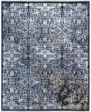 Traditional Abstarct Silk, Wool Hand Knotted Gray Area Rug 8' 1" x 10' 0"