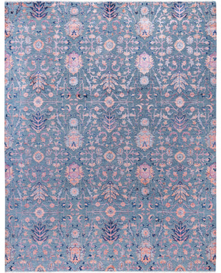 Traditional Floral Wool, Silk Hand Knotted Gray Area Rug 8' 2" x 10' 3"
