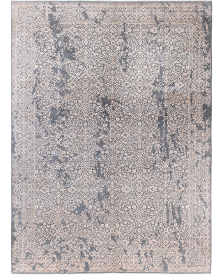 Traditional Abstarct Wool, Silk Hand Knotted Gray Area Rug 9' 1" x 12' 3"
