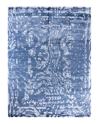 Contemporary Modern Hand Knotted Abstract Silk Ivory Area Rug 9' 2" x 12' 0"